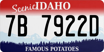 ID license plate 7B7922D