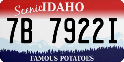 ID license plate 7B7922I