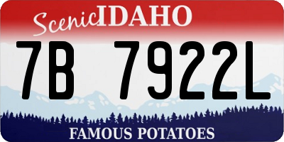 ID license plate 7B7922L