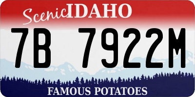 ID license plate 7B7922M