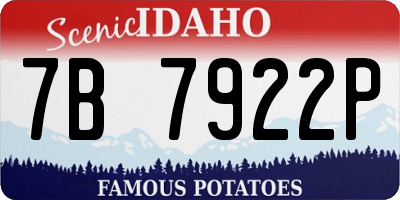 ID license plate 7B7922P
