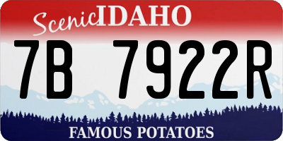 ID license plate 7B7922R