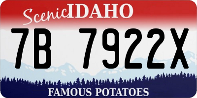 ID license plate 7B7922X