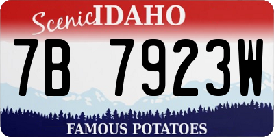ID license plate 7B7923W
