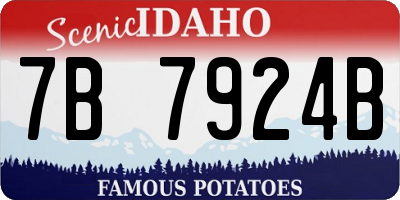 ID license plate 7B7924B