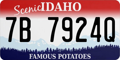 ID license plate 7B7924Q