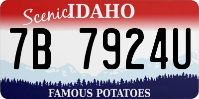 ID license plate 7B7924U
