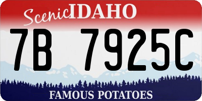 ID license plate 7B7925C
