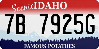ID license plate 7B7925G