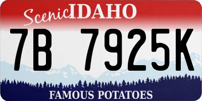 ID license plate 7B7925K