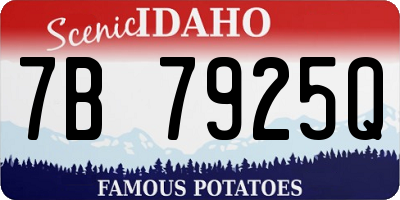 ID license plate 7B7925Q