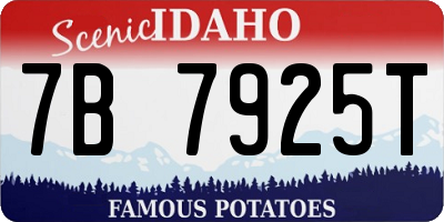 ID license plate 7B7925T
