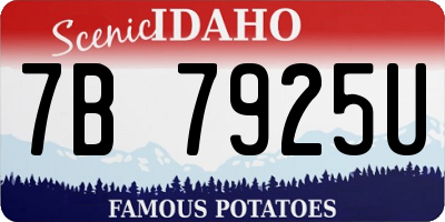 ID license plate 7B7925U