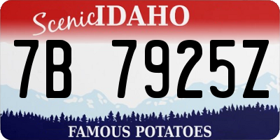 ID license plate 7B7925Z