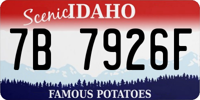 ID license plate 7B7926F
