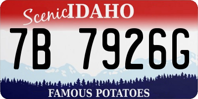 ID license plate 7B7926G