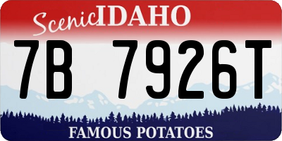 ID license plate 7B7926T