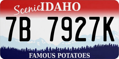 ID license plate 7B7927K