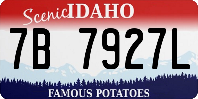 ID license plate 7B7927L
