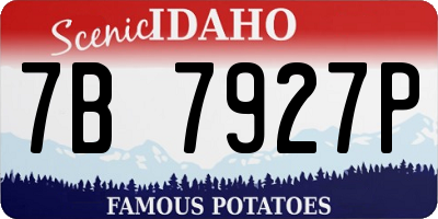 ID license plate 7B7927P