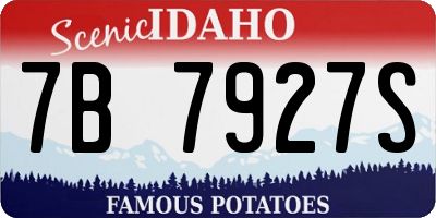 ID license plate 7B7927S