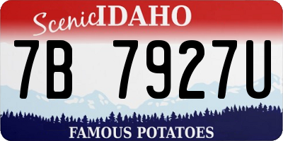 ID license plate 7B7927U