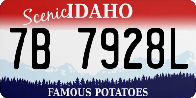ID license plate 7B7928L