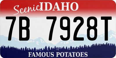 ID license plate 7B7928T