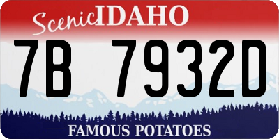 ID license plate 7B7932D