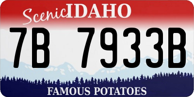 ID license plate 7B7933B