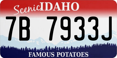 ID license plate 7B7933J