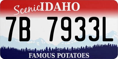 ID license plate 7B7933L