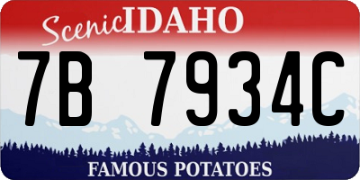 ID license plate 7B7934C