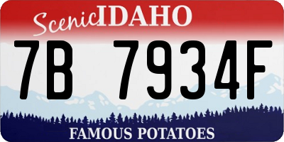 ID license plate 7B7934F