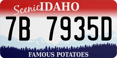 ID license plate 7B7935D
