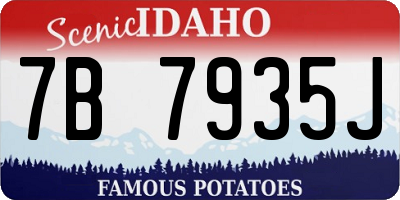 ID license plate 7B7935J