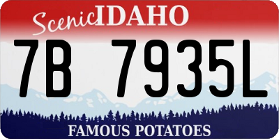 ID license plate 7B7935L