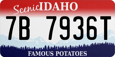 ID license plate 7B7936T