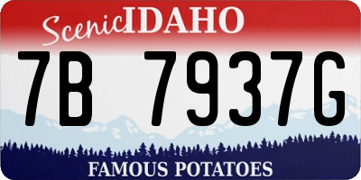 ID license plate 7B7937G