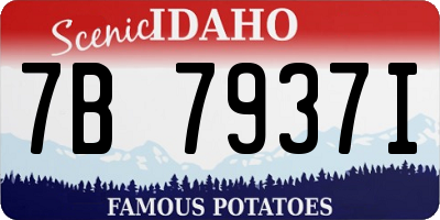 ID license plate 7B7937I