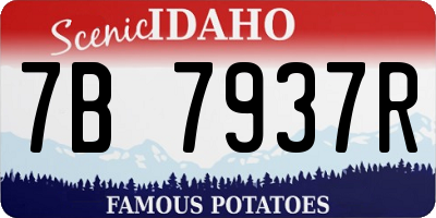 ID license plate 7B7937R