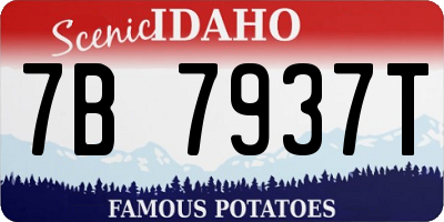 ID license plate 7B7937T