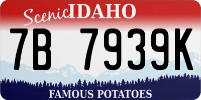 ID license plate 7B7939K