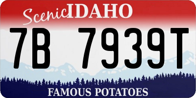 ID license plate 7B7939T