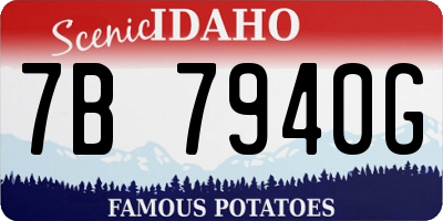 ID license plate 7B7940G