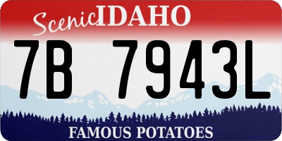 ID license plate 7B7943L