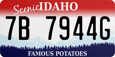 ID license plate 7B7944G