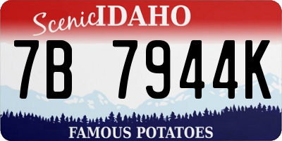 ID license plate 7B7944K
