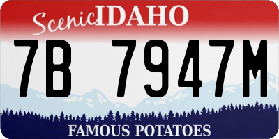 ID license plate 7B7947M