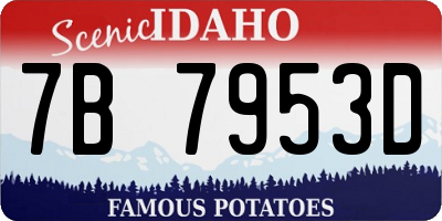 ID license plate 7B7953D